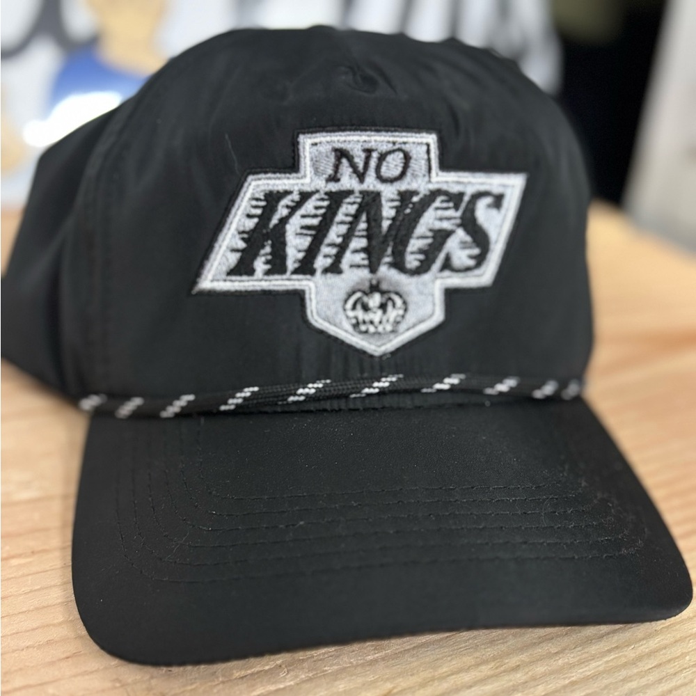 🔥 Black No Kings Rope Cap All Embroidered Adjustable 🔥